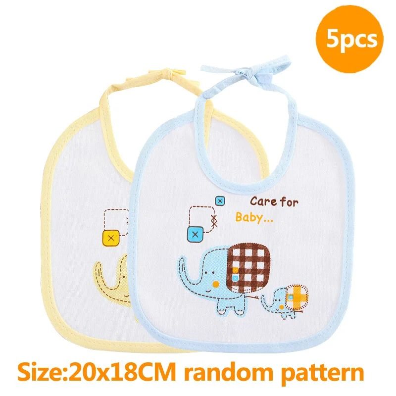 5PCS Baby Cotton Waterproof Feeding Bibs Toddler Scarf Accessories 6