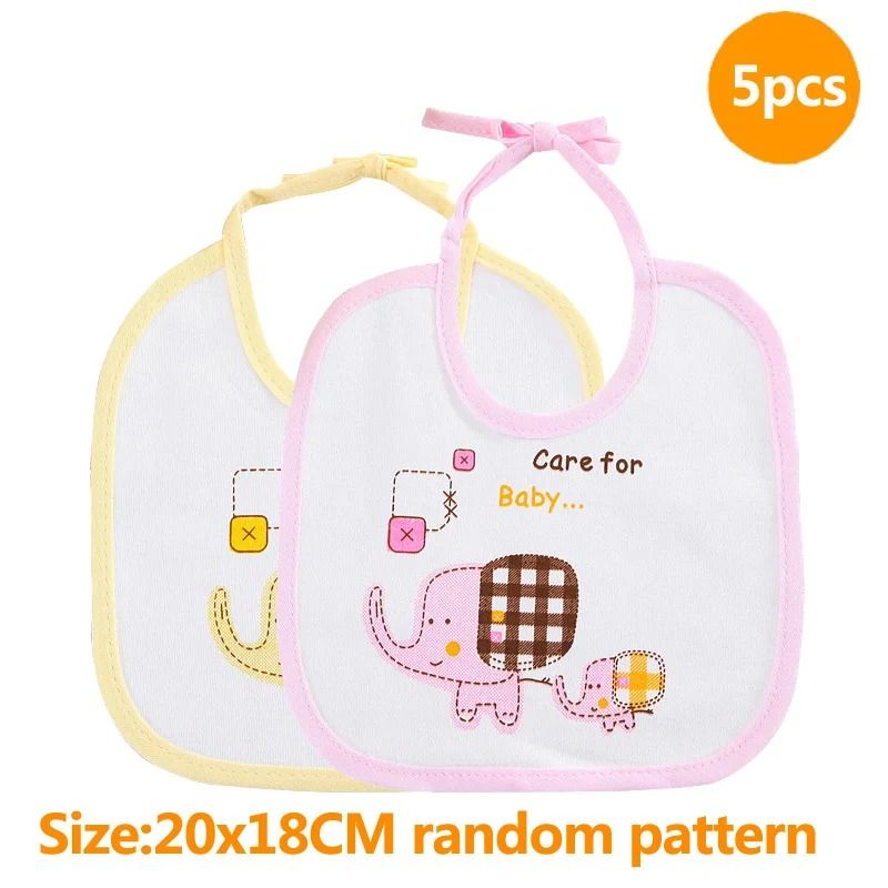 5PCS Baby Cotton Waterproof Feeding Bibs Toddler Scarf Accessories 7