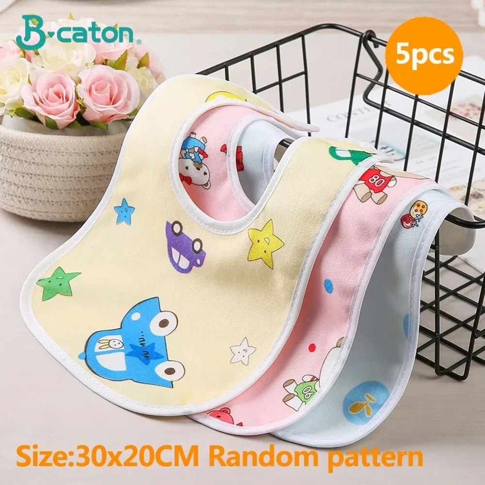 5PCS Baby Cotton Waterproof Feeding Bibs Toddler Scarf Accessories 9