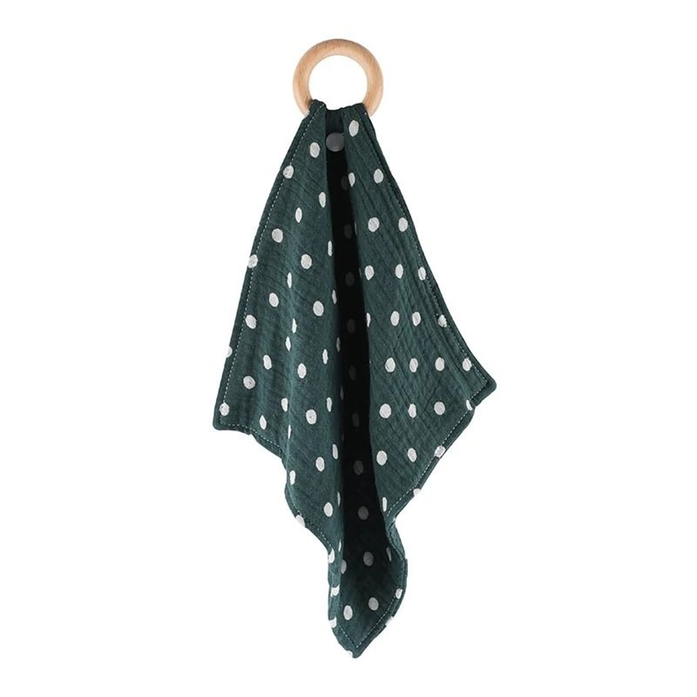 Muslin Cotton Baby Bib Beech Wood Animal Teether Saliva Towel 3