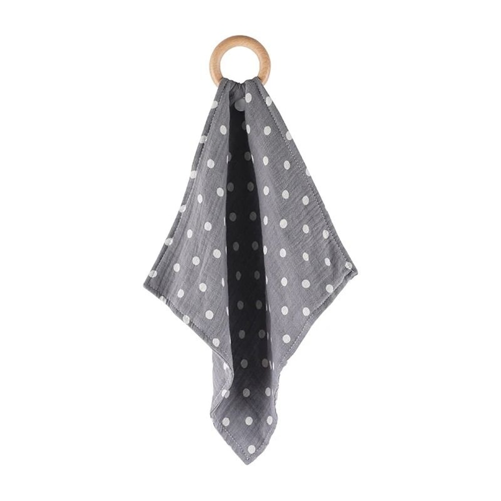 Muslin Cotton Baby Bib Beech Wood Animal Teether Saliva Towel 4