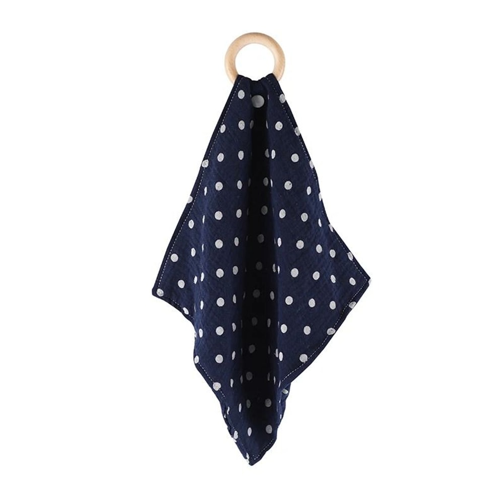 Muslin Cotton Baby Bib Beech Wood Animal Teether Saliva Towel 5