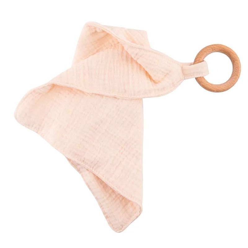 Muslin Cotton Baby Bib Beech Wood Animal Teether Saliva Towel 13