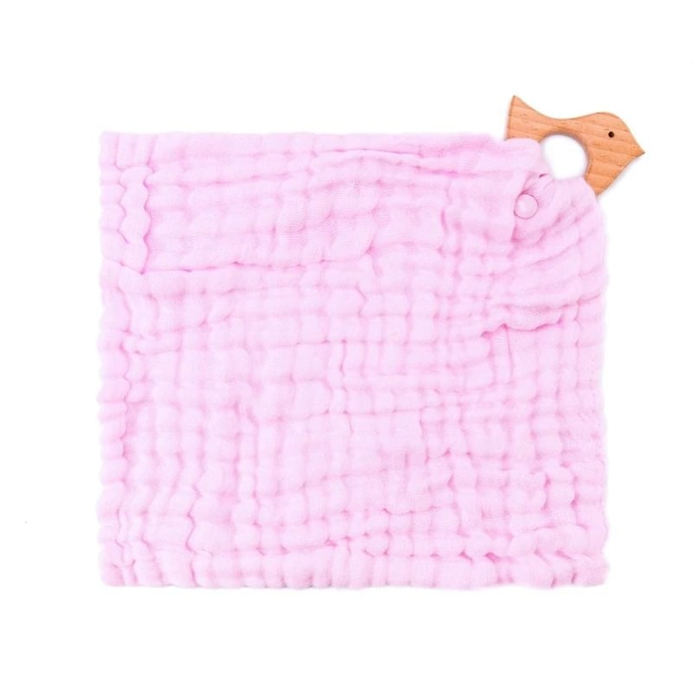 Muslin Cotton Baby Bib Beech Wood Animal Teether Saliva Towel 21