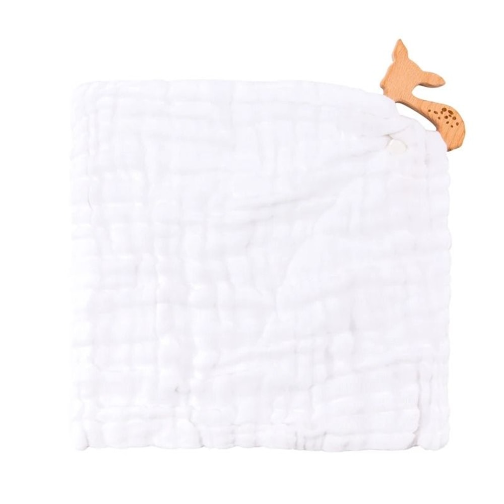 Muslin Cotton Baby Bib Beech Wood Animal Teether Saliva Towel 22