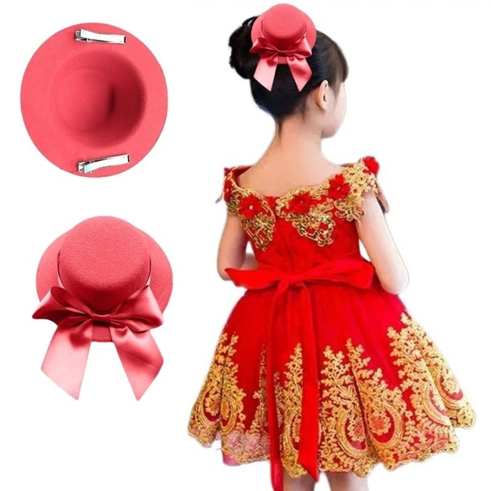 Elegant Small Hat Hair Clip Lady Party Fascinator Wedding Hairpin 2