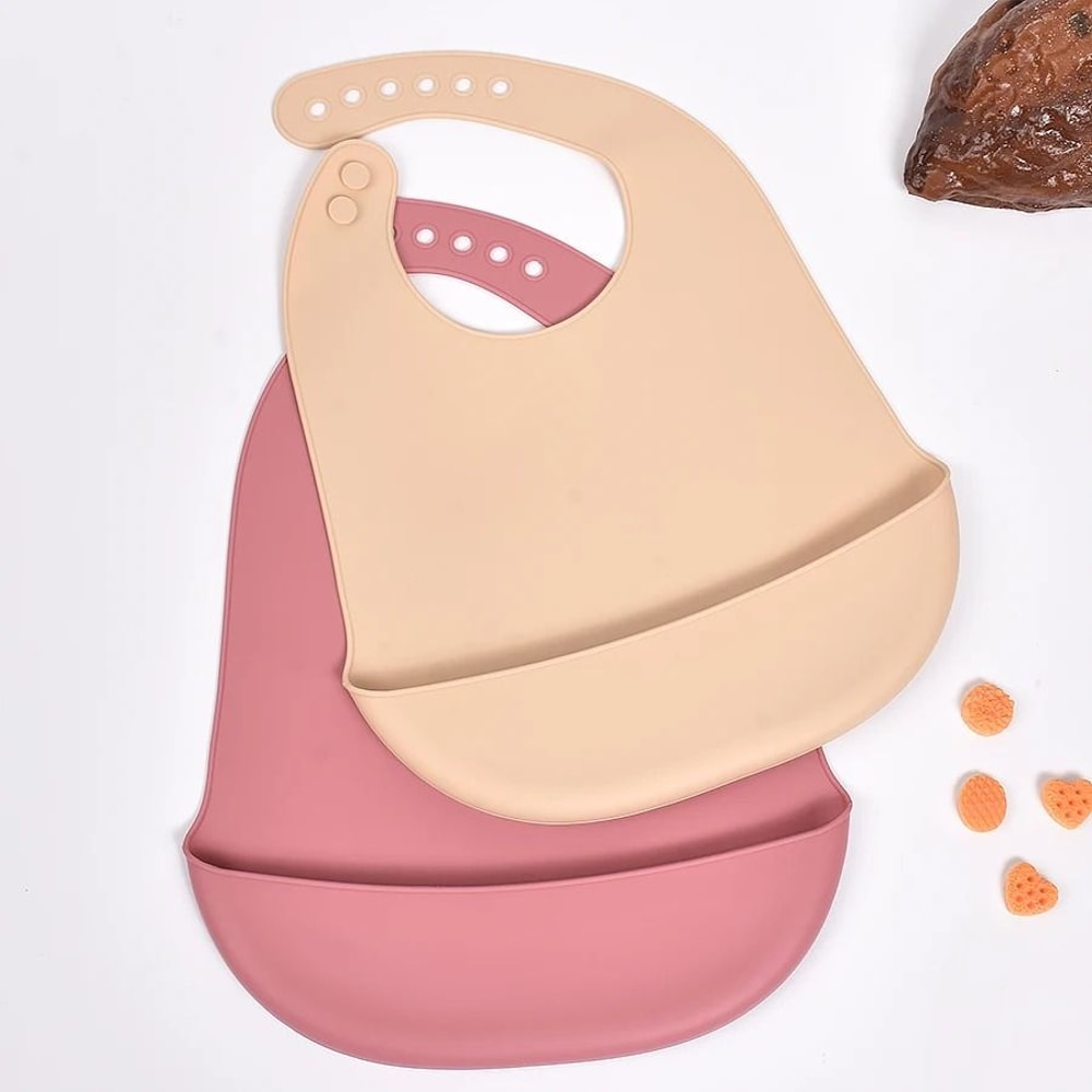 2025 New Silicone Baby Eating Bibs Easy To Clean Waterproof Feeding Bib 0