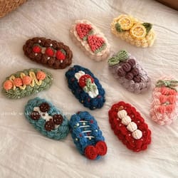 handmade wool crocheted fruit hairpin autumn & winter bb bangs clip