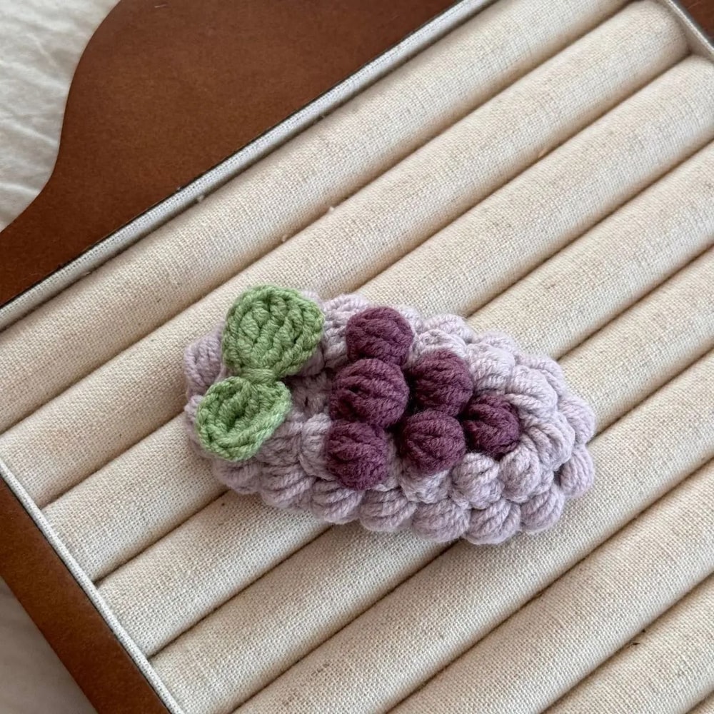 Handmade Wool Crocheted Fruit Hairpin Autumn Winter BB Bangs Clip 9