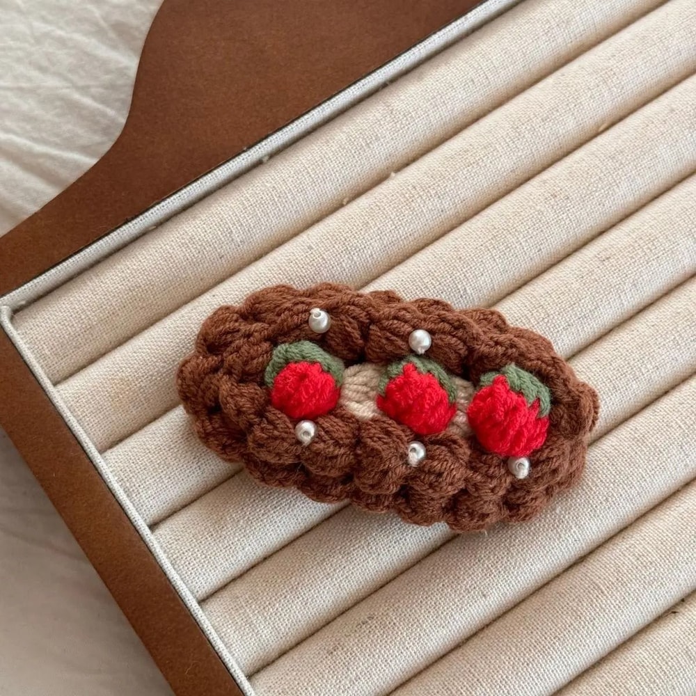 Handmade Wool Crocheted Fruit Hairpin Autumn Winter BB Bangs Clip 11