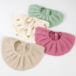4pcs baby 360 flared edge apron class a cotton anti-vomiting bibs