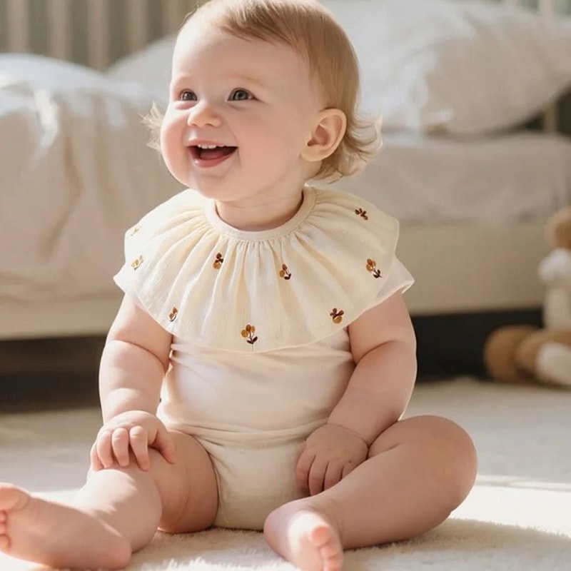 4pcs Baby 360 Flared Edge Apron Class A Cotton AntiVomiting Bibs 1