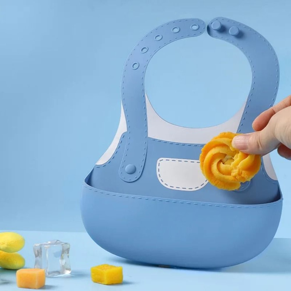 Waterproof Summer Lightweight Silicone Baby Bib Convenient Adjustable Eating Bib 0