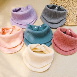 newborn soft cotton burp cloths solid color baby drool bandana bib