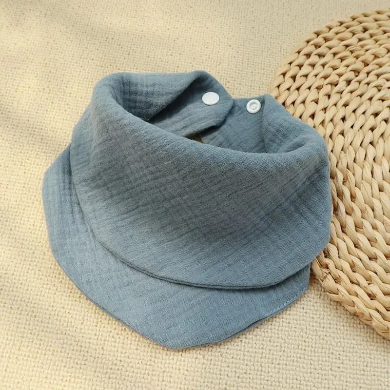 Newborn Soft Cotton Burp Cloths Solid Color Baby Drool Bandana Bib 10