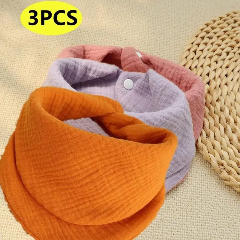 Newborn Soft Cotton Burp Cloths Solid Color Baby Drool Bandana Bib 15