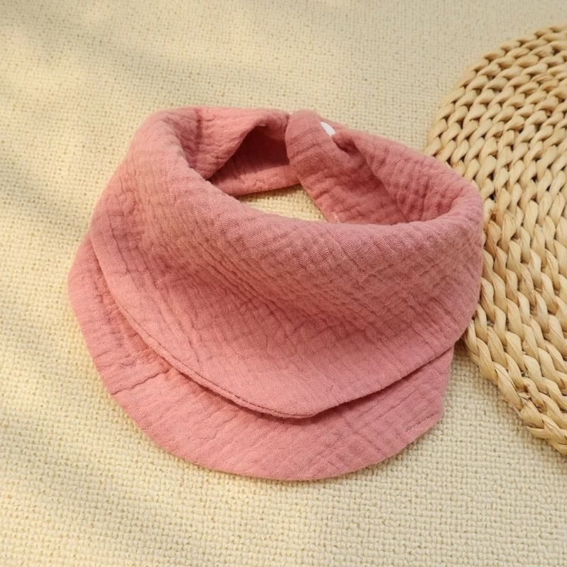 Newborn Soft Cotton Burp Cloths Solid Color Baby Drool Bandana Bib 4