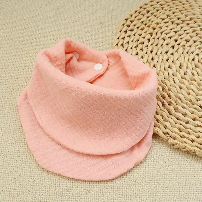 Newborn Soft Cotton Burp Cloths Solid Color Baby Drool Bandana Bib 8