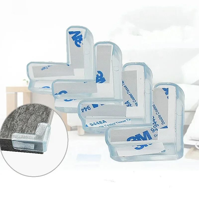 4Pcs Baby Safety LShape Transparent Table Corner Guards Furniture Protectors 3