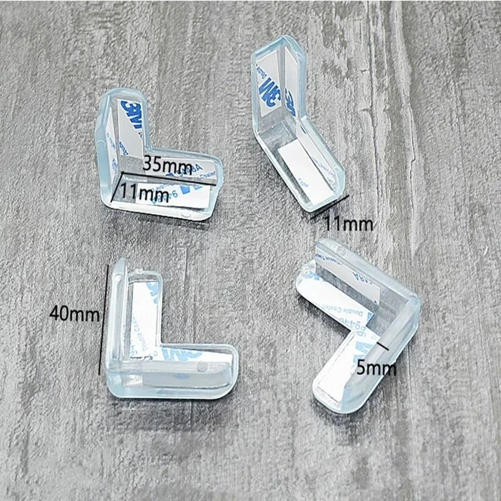 4Pcs Baby Safety LShape Transparent Table Corner Guards Furniture Protectors 4
