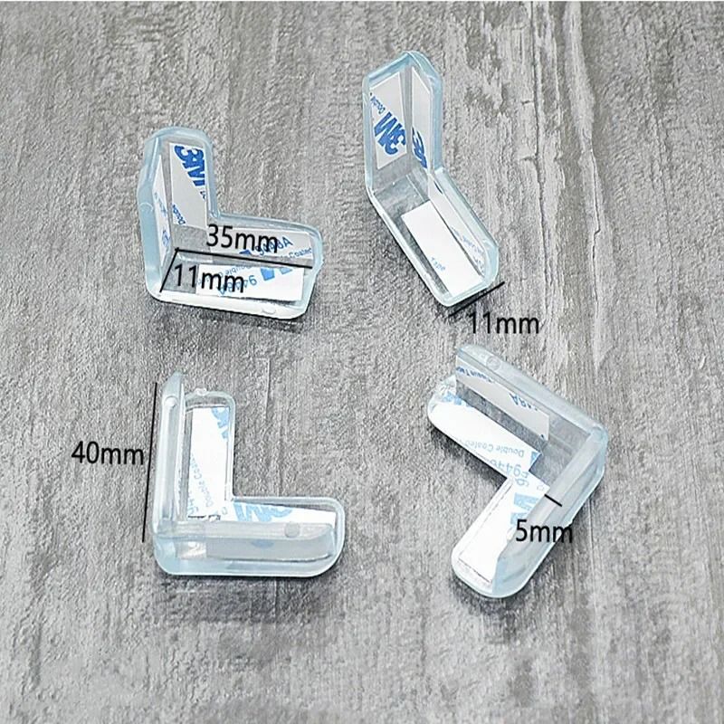 4Pcs Baby Safety LShape Transparent Table Corner Guards Furniture Protectors 4