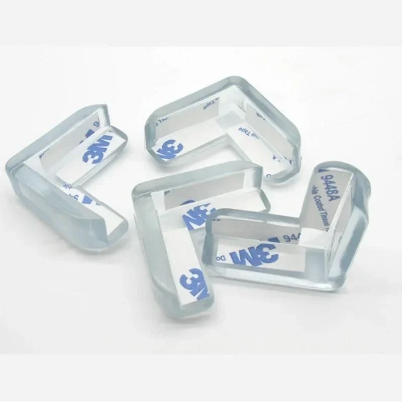 4Pcs Baby Safety LShape Transparent Table Corner Guards Furniture Protectors 13