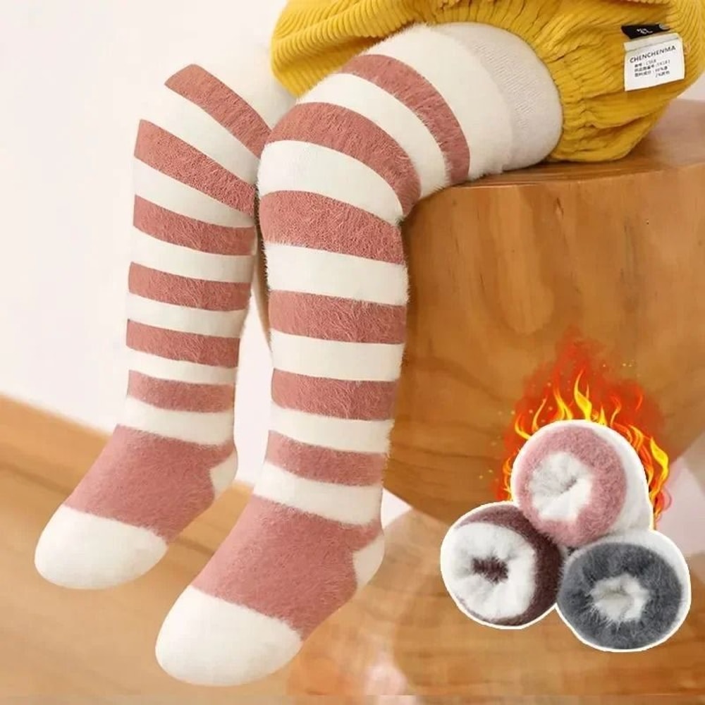 Winter Thick Warm Plush Baby Stockings Super Soft Knee High Socks 1