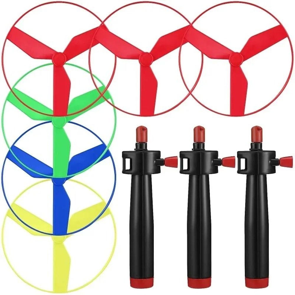 Kids Pull String Flying Disc Propeller Helicopter Outdoor Fun Game Toy 5