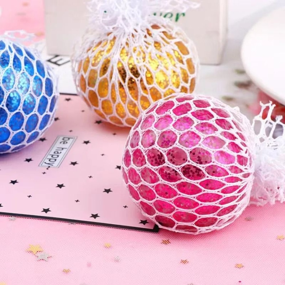 AntiStress Mesh Squeeze Ball Colourful Slime Fidget Toy 0