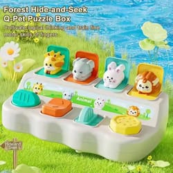 montessori pop-up animal toys & learning boxes – logic & motor skill development