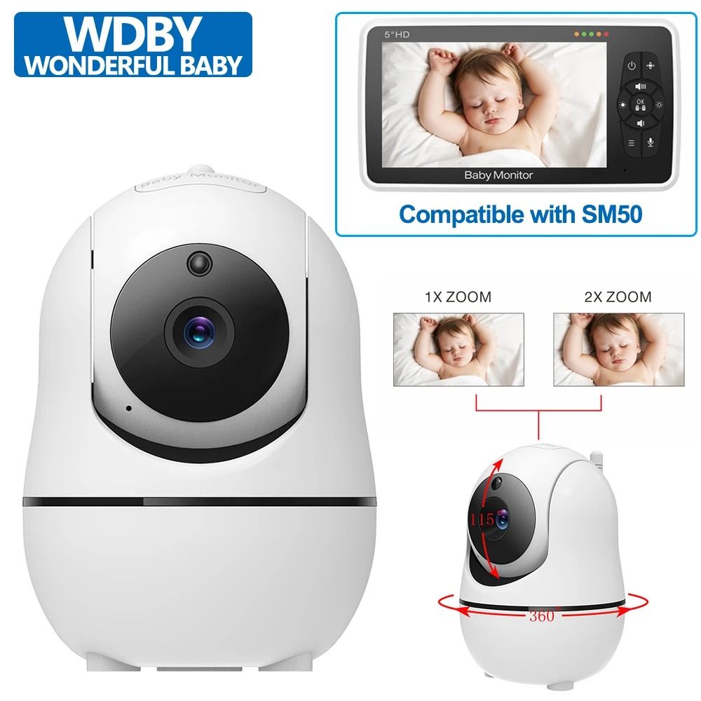 SM50 Video Baby Monitor Expansion Camera 4x Zoom PTZ Temperature Sensor 0