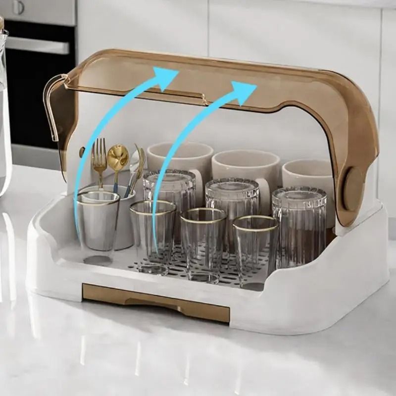 Portable Baby Bottle Storage Box With Lid Removable Drip Drying Rack 4