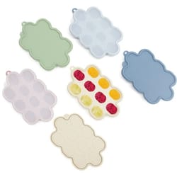 10-hole silicone baby breastmilk popsicle molds & fruit food feeder tray