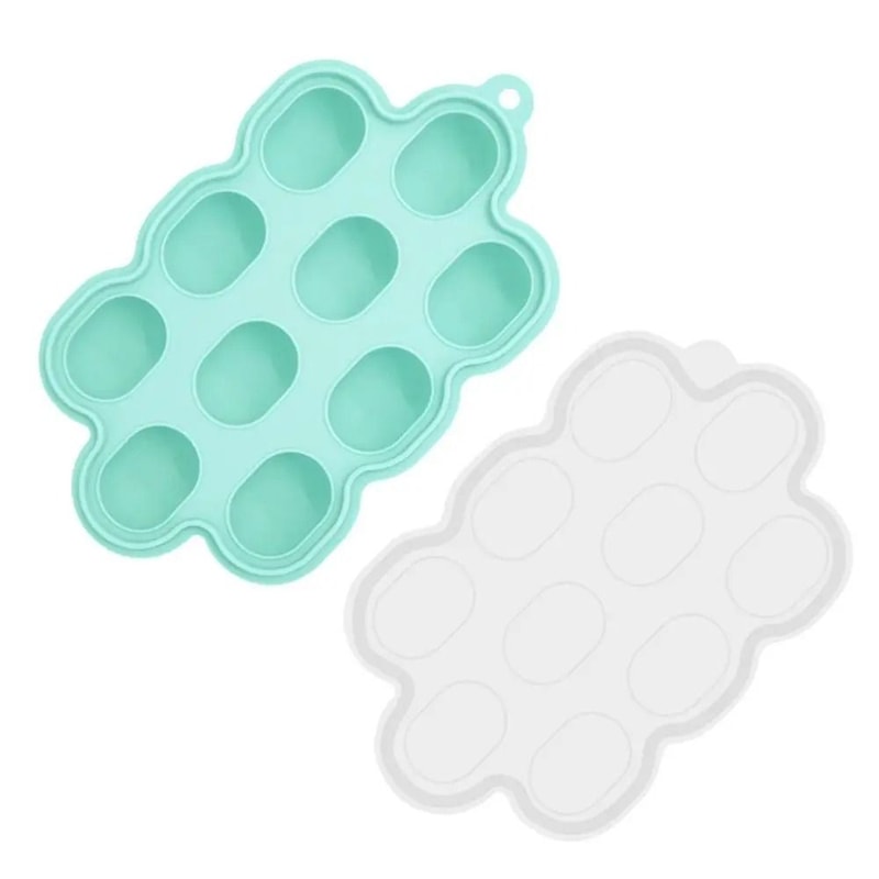 10Hole Silicone Baby Breastmilk Popsicle Molds Fruit Food Feeder Tray 10