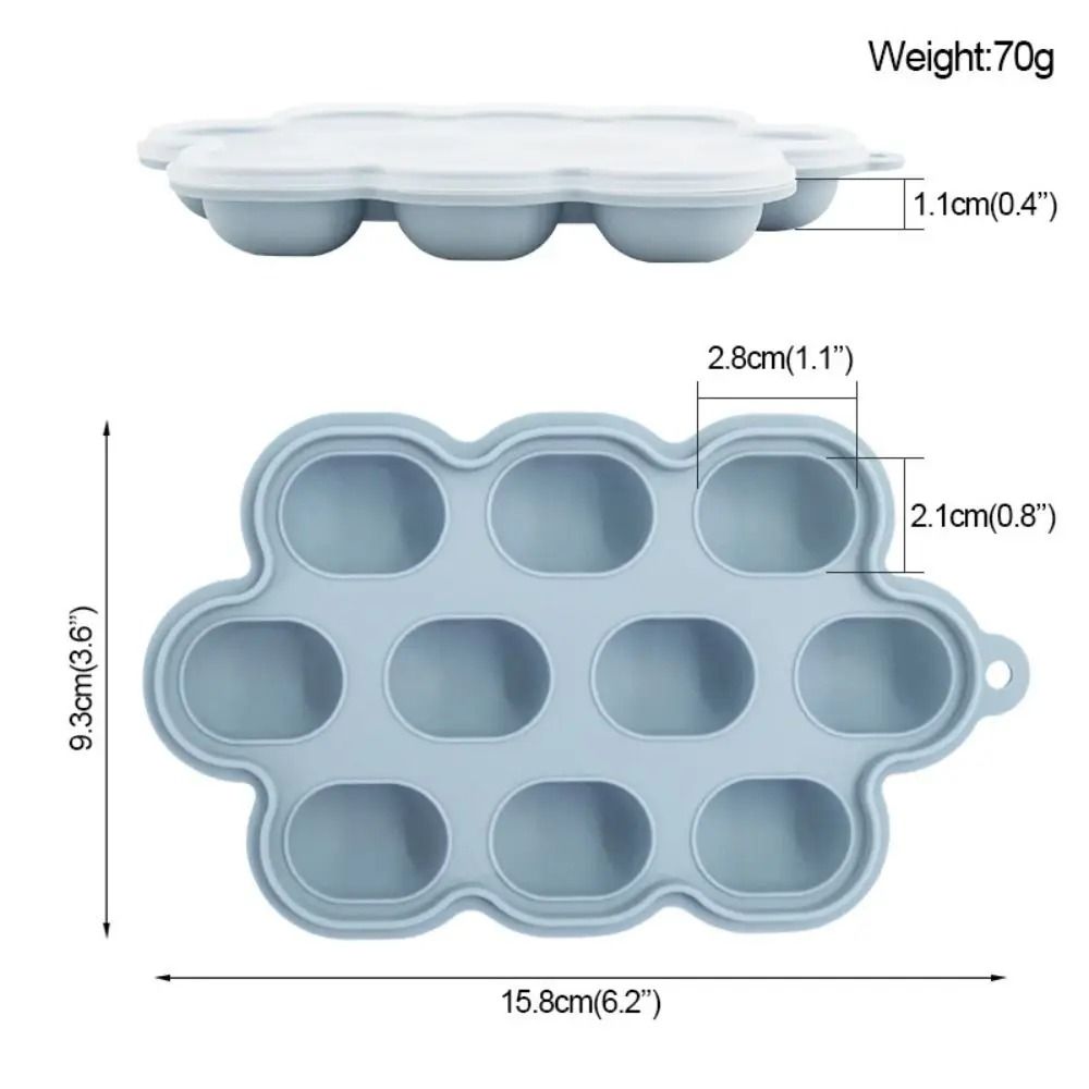 10Hole Silicone Baby Breastmilk Popsicle Molds Fruit Food Feeder Tray 5