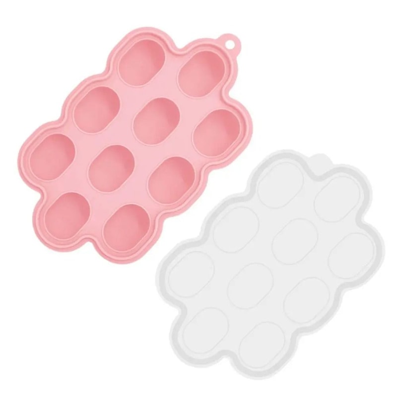 10Hole Silicone Baby Breastmilk Popsicle Molds Fruit Food Feeder Tray 8