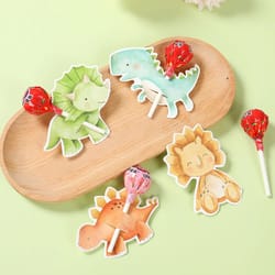 dinosaur lollipop holder decoration cards – 1st birthday & baby shower favors