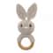 Baby Crochet Bunny Rattle Wooden Teether Newborn Educational Music Toy 9