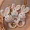 Baby Crochet Bunny Rattle Wooden Teether Newborn Educational Music Toy 1