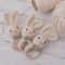 Baby Crochet Bunny Rattle Wooden Teether Newborn Educational Music Toy 3