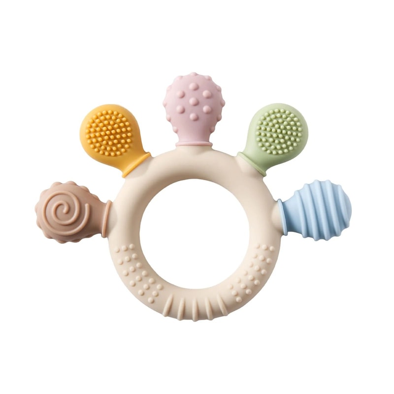 Silicone Crab Baby Teether With Natural Wooden Ring BPAFree Molar Toy 10
