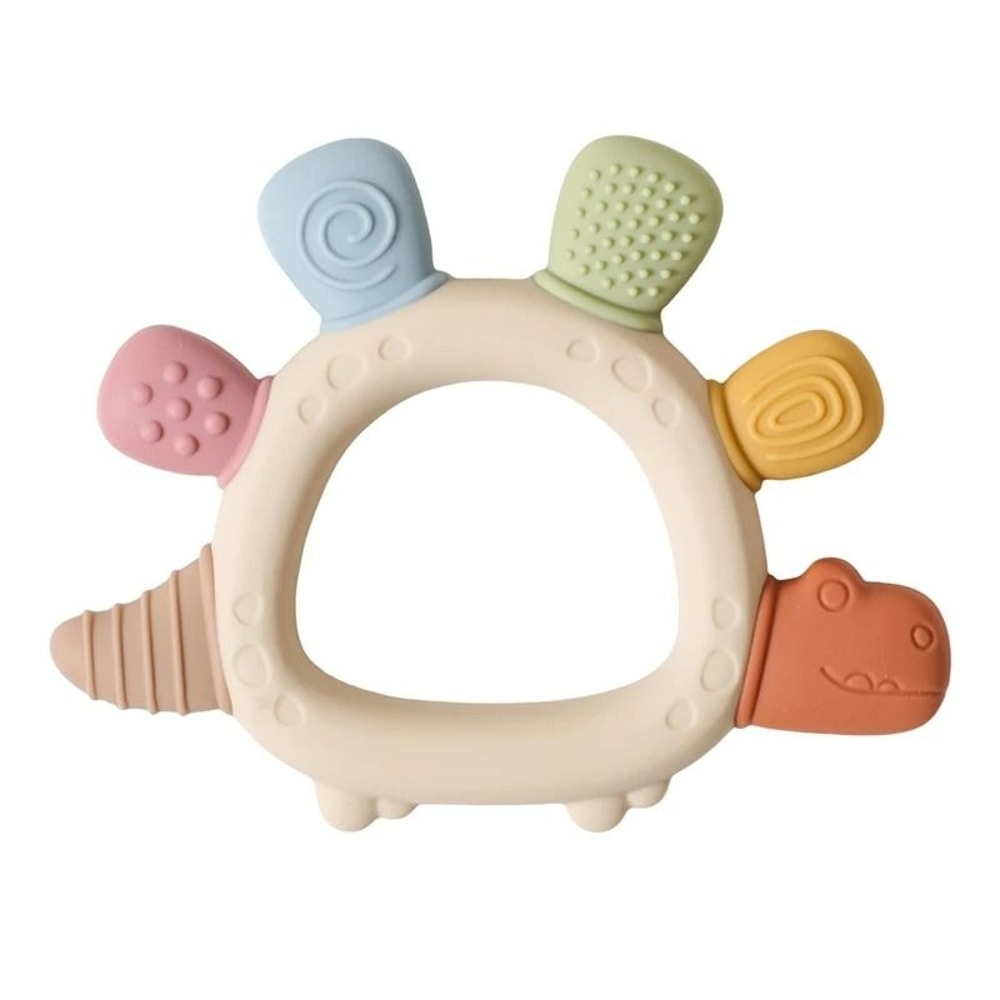 Silicone Crab Baby Teether With Natural Wooden Ring BPAFree Molar Toy 14
