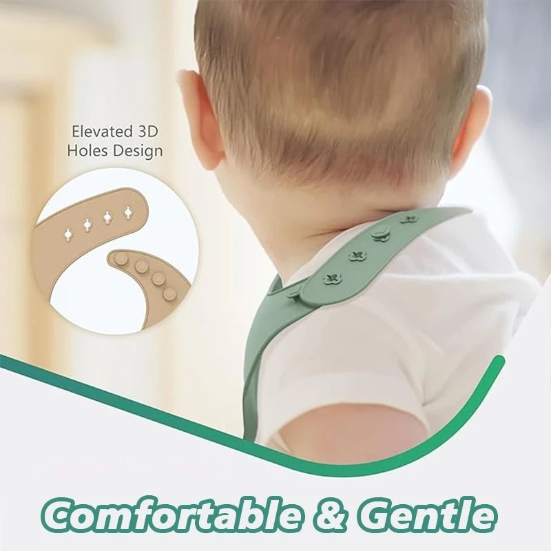 Waterproof Silicone Baby Tray Bib 4Speed Adjustable Soft Feeding Bib 3