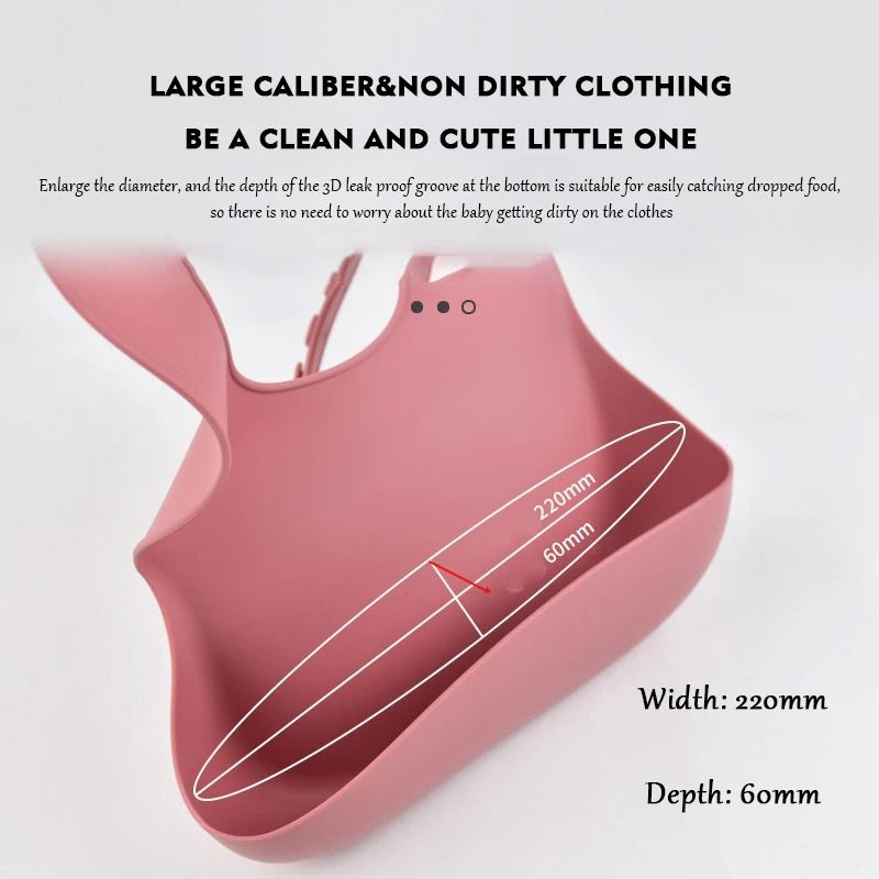 Waterproof Silicone Baby Tray Bib 4Speed Adjustable Soft Feeding Bib 4