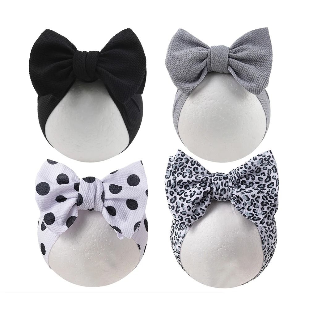 2PcsSet Rainbow Floral Print Bullet Fabric Baby Headbands One Size Fits All 0