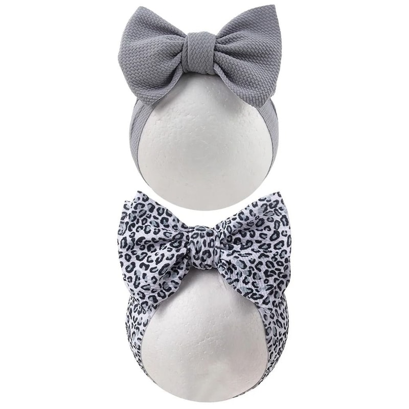 2PcsSet Rainbow Floral Print Bullet Fabric Baby Headbands One Size Fits All 9