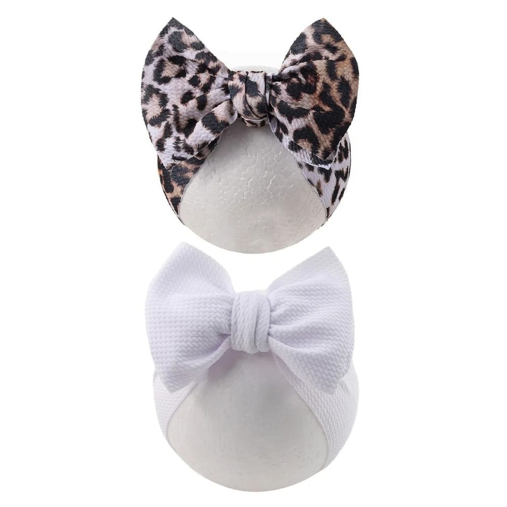 2PcsSet Rainbow Floral Print Bullet Fabric Baby Headbands One Size Fits All 12