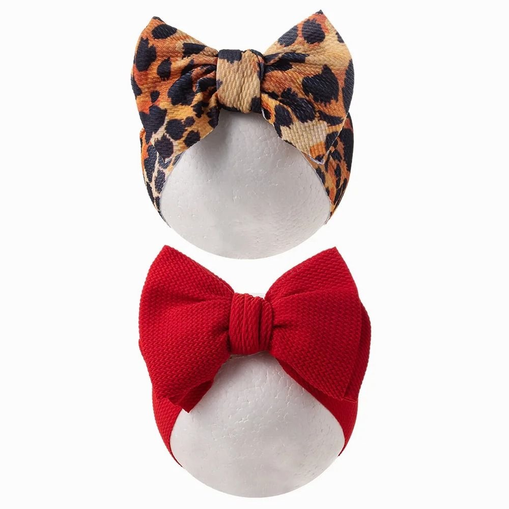 2PcsSet Rainbow Floral Print Bullet Fabric Baby Headbands One Size Fits All 6