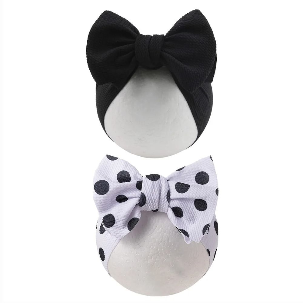 2PcsSet Rainbow Floral Print Bullet Fabric Baby Headbands One Size Fits All 7