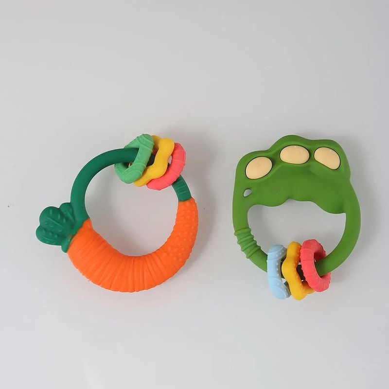 2025 Soft Silicone Carrot Teether BPAFree Teething Relief Sensory Toy 1